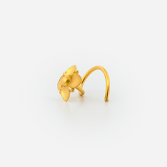22K Gold Textured Motif Nose Pin