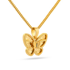 22K Gold 3D Butterfly Pendant