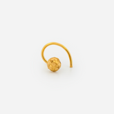 22K Gold Faceted Ball Curved Nose Pin