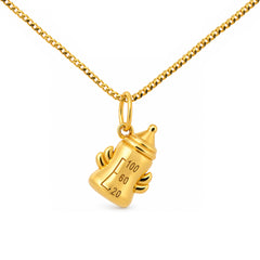 22K Gold Baby Milk Bottle Pendant