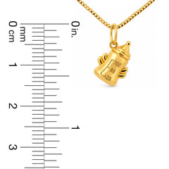 22K Gold Baby Milk Bottle Pendant