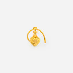 22K Gold Heart Charm Nose Pin