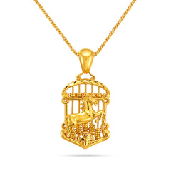 22K Gold Horse Abacus Pendant Necklace