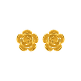 22K Gold Bloom Rose Stud Earrings
