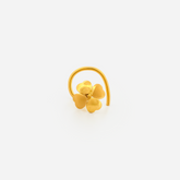 22K Gold Textured Flower Nose Pin