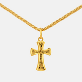 22K Gold Ornate Cross Pendant
