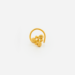 22K Gold Floral Cluster Charm Nose Pin