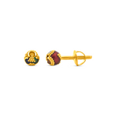 22K Gold Ethnic Charm Meenakari Stud Earrings