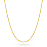 22K Gold Two-Tone Cable Bead Chain - 18"