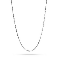 18K White Gold Oval Link Chain - 18"