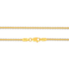 22K Gold Two-Tone Cable Bead Chain - 18"