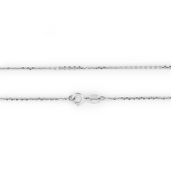 18K White Gold Oval Link Chain - 18"