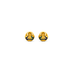 22K Gold Ethnic Charm Meenakari Stud Earrings