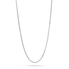 18K White Gold Oval Link Chain - 18"