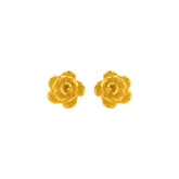 22K Gold Bloom Rose Stud Earrings