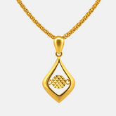 22K Gold Textured Teardrop Pendant