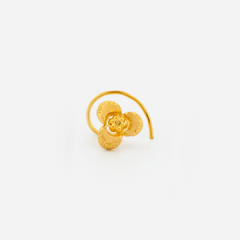 22K Gold Triple Bloom Flower Nose Pin