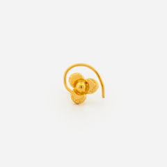 22K Gold Minimal Leaf Charm Nose Pin