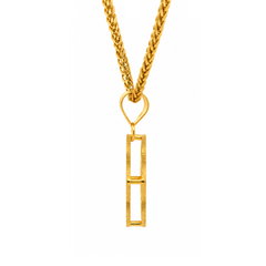 22K Gold Floral Quatrefoil Pendant