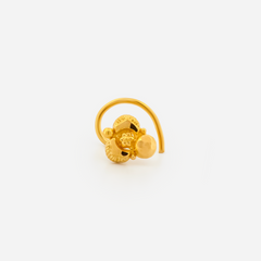 22K Gold Classic Beaded Disc Nose Pin