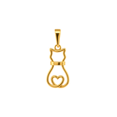 22K Gold Cat Pendant