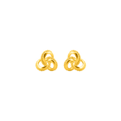 22K Gold Knot Stud Earrings