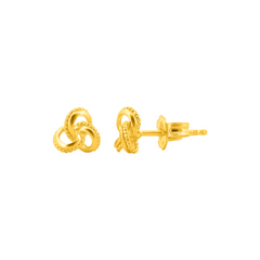 22K Gold Knot Stud Earrings