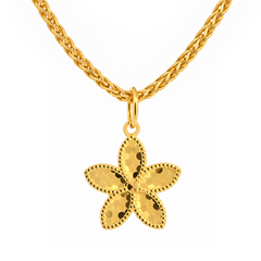 22K Gold Radiant Flower Pendant