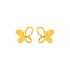 22K Gold Butterfly Stud Earrings