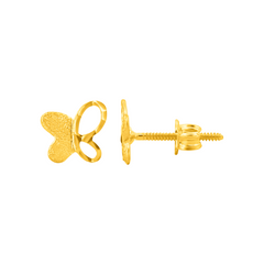 22K Gold Butterfly Stud Earrings