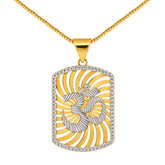 22K Gold Two-Tone Swirl OM Pendant