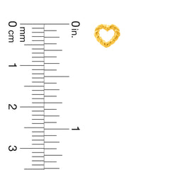 22K Gold Heart Stud Earrings