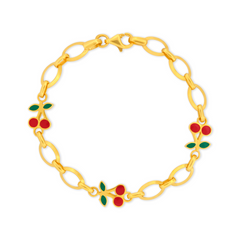 22K Gold Cherry Baby Bracelet