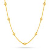 22K Gold Beaded Box Necklace