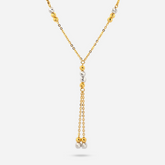 22K Gold Bead Drop Necklace
