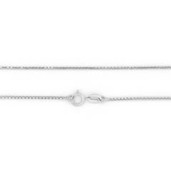 18K White Gold Box Chain - 18"