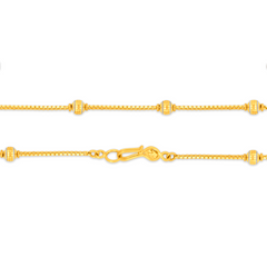 22K Gold Beaded Box Necklace