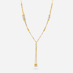 22K Gold Bead Drop Necklace