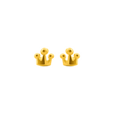 22K Gold Crown Stud Earrings