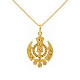 22K Gold Khanda Emblem Pendant