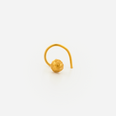 22K Gold Textured Sphere Minimal Nose Pin