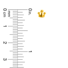 22K Gold Crown Stud Earrings