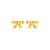 22K Gold Bow Stud Earrings
