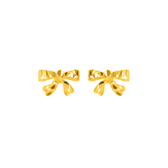 22K Gold Bow Stud Earrings