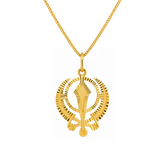 22K Gold Khanda Sunburst Pendant