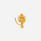 22K Gold Ornate Floral Drop Nose Pin