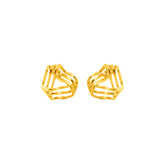 22K Gold Twisted Stud Earrings