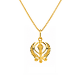 22K Gold Khanda Sunburst Pendant