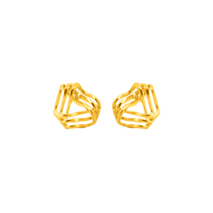 22K Gold Twisted Stud Earrings