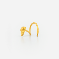 22K Gold Dual Bead Nose Pin